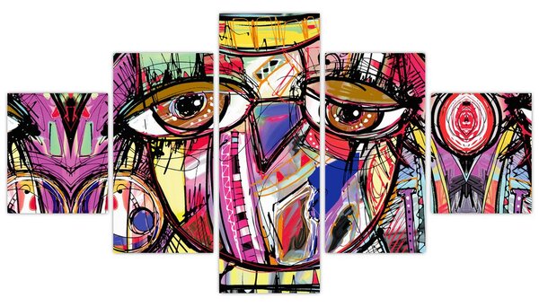 Obraz - Street art - sova (125x70 cm)