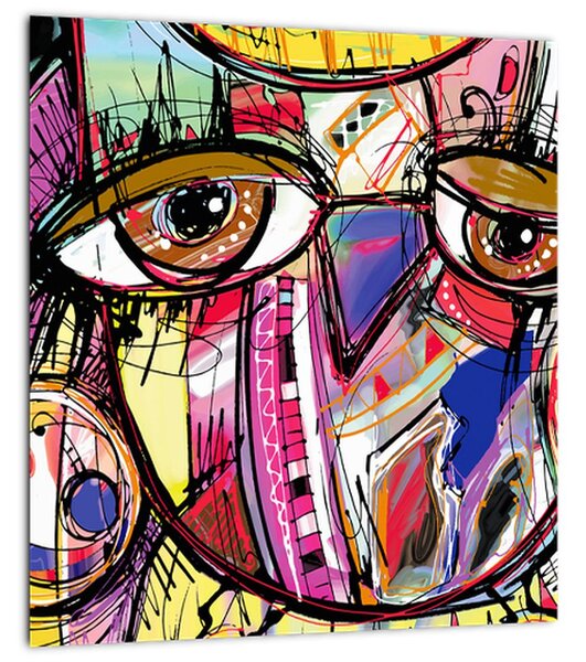 Obraz - Street art - sova (30x30 cm)