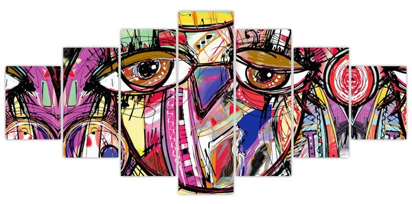Obraz - Street art - sova (210x100 cm)