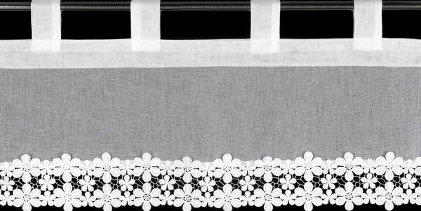 KRÁTKÁ ZÁCLONA NA POUTKÁCH KAJE 150X40 CM BÍLÁ