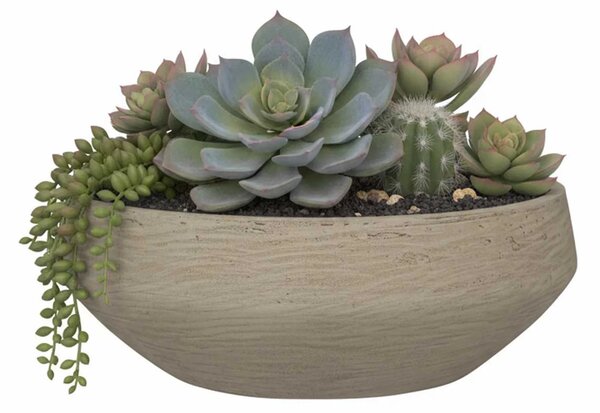Dekorační mísa SKRELLE, vláknocement, 28x9 cm, béžová