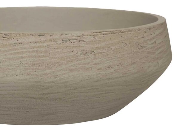 Dekorační mísa SKRELLE, vláknocement, 28x9 cm, béžová