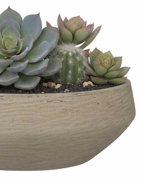 Dekorační mísa SKRELLE, vláknocement, 28x9 cm, béžová