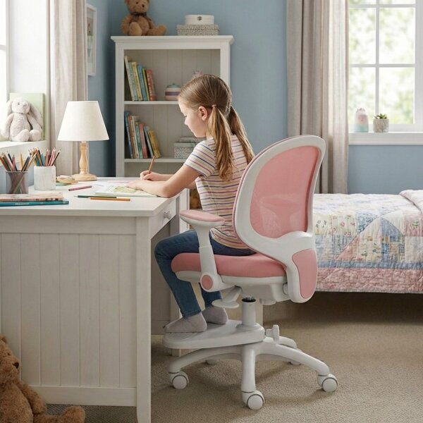 Dětská rostoucí židle Neoseat KIDDY ONE — látka, růžová