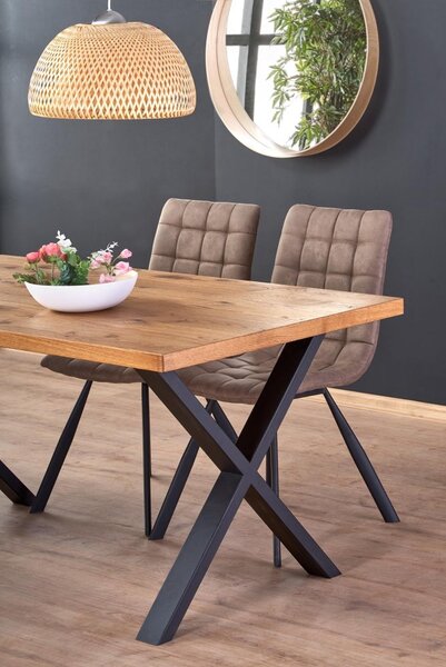 Halmar Rozkládací jídelní stůl XAVIER 160(250)x90 světlý dub/černý