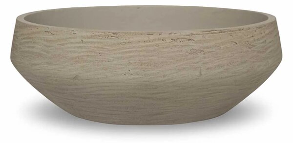 Dekorační mísa SKRELLE, vláknocement, 45x16 cm, béžová
