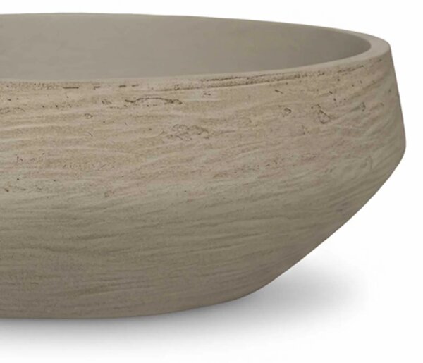 Dekorační mísa SKRELLE, vláknocement, 36x13 cm, béžová