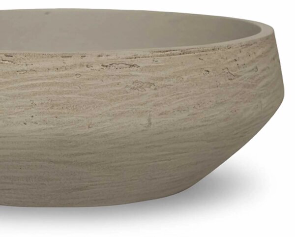 Dekorační mísa SKRELLE, vláknocement, 45x16 cm, béžová