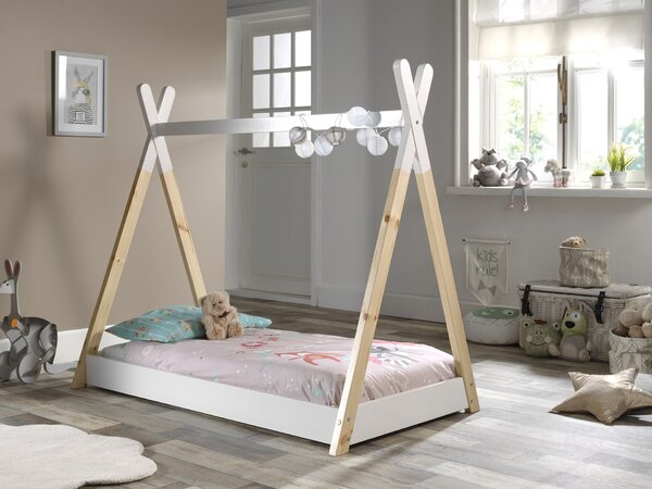 Bílá borovicová postel Vipack Tipi 70x140 cm