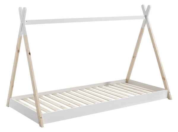 Bílá borovicová postel Vipack Tipi 90x200 cm