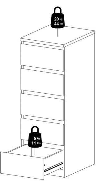 Komoda v dekoru dubu v přírodní barvě 40x111x50 cm Naia – Tvilum