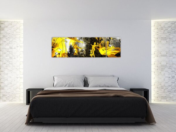 Obraz - Fotbal ve velkoměstě (170x50 cm)