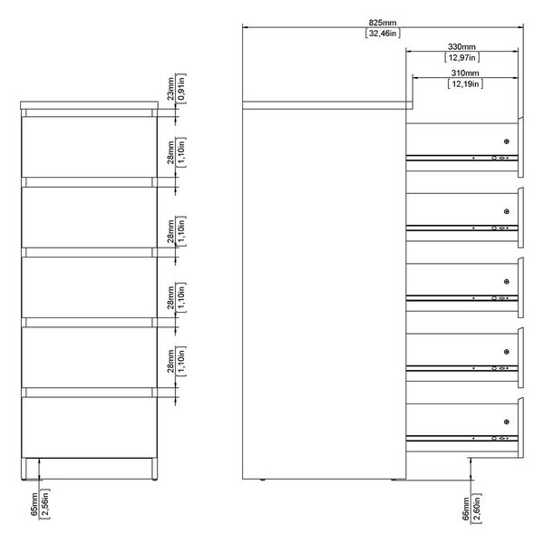 Komoda v dekoru dubu v přírodní barvě 40x111x50 cm Naia – Tvilum