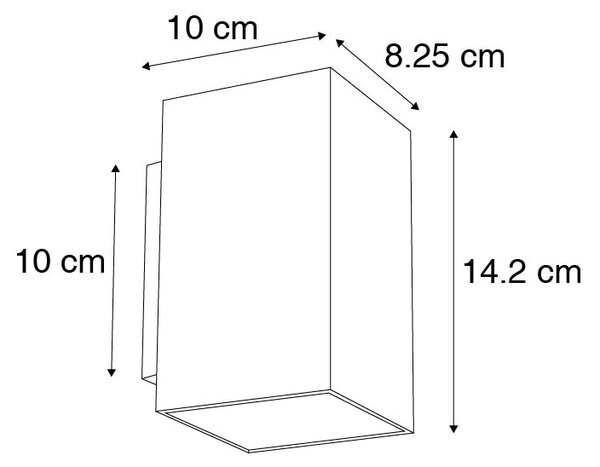 Sada 2 moderních nástěnných lamp černých čtvercových 2-světlo - Sandy