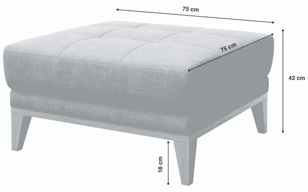 Světle šedá látková podnožka MESONICA Musso Tufted