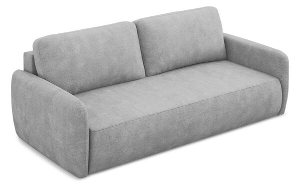 Světle šedá žinylková rozkládací/s úložným prostorem pohovka 218 cm Lilo – Makamii