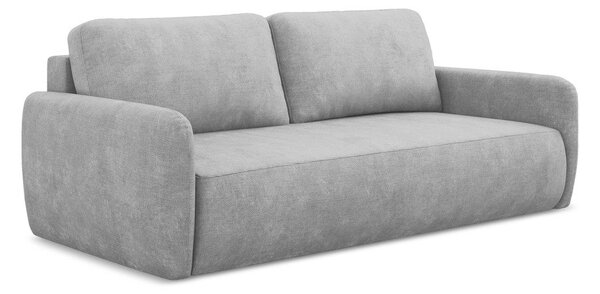 Světle šedá žinylková rozkládací/s úložným prostorem pohovka 218 cm Lilo – Makamii