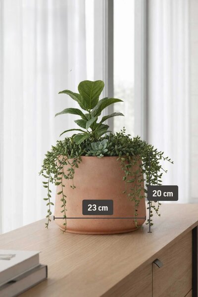 Květináč TROPICO, sklolaminát, výška 20 cm, oranžová