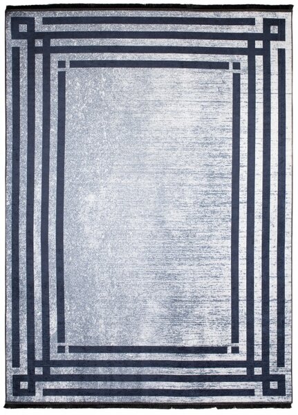 Makro Abra Kusový koberec pratelný TOSCANA 21533 Klasický Moderní pogumovaný šedý Rozměr: 80x150 cm