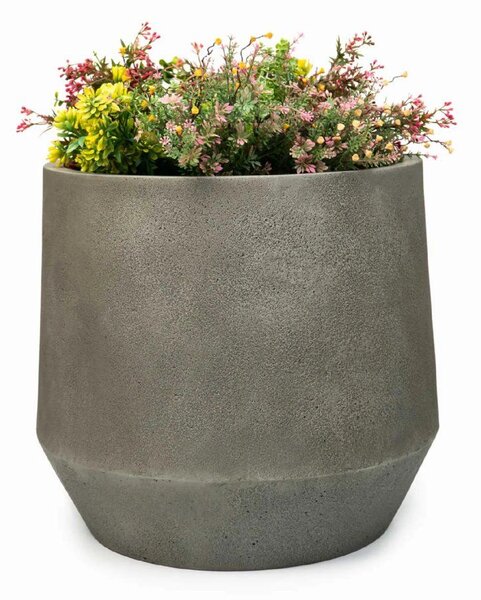 Designový květináč NEXORA, sklolaminát, 54x48 cm, šedý