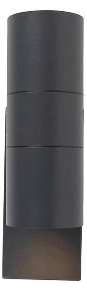 Sada 2 venkovních nástěnných lamp tmavě šedých 2-světlo senzor soumraku - Duo