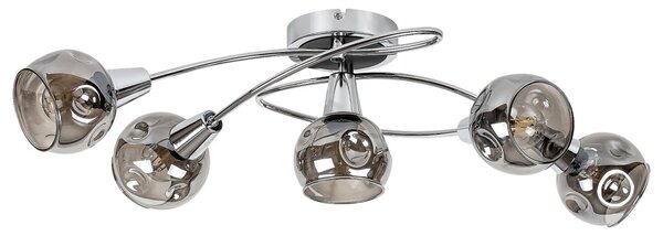 Rabalux 5349 přisazené stropní svítidlo Tamara 5x40W | E14 - chrom, kouřové sklo