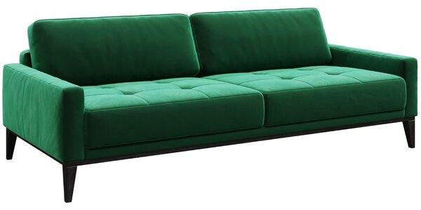Zelená trojmístná sametová pohovka MESONICA Musso Tufted 211 cm