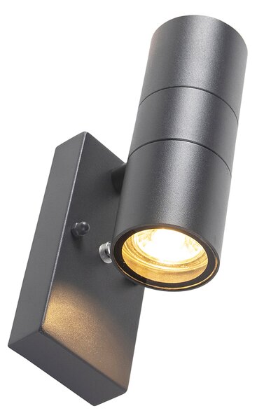 Sada 2 venkovních nástěnných lamp tmavě šedých 2-světlo senzor soumraku - Duo