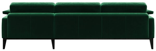 Zelená sametová rohová pohovka MESONICA Musso Tufted, pravá, 248 cm