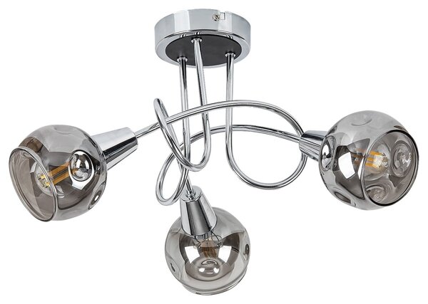 Rabalux 5348 přisazené stropní svítidlo Tamara 3x40W | E14 - chrom, kouřové sklo