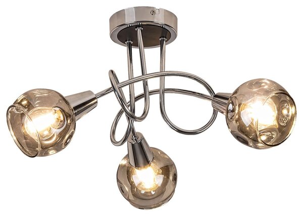 Rabalux 5348 přisazené stropní svítidlo Tamara 3x40W | E14 - chrom, kouřové sklo