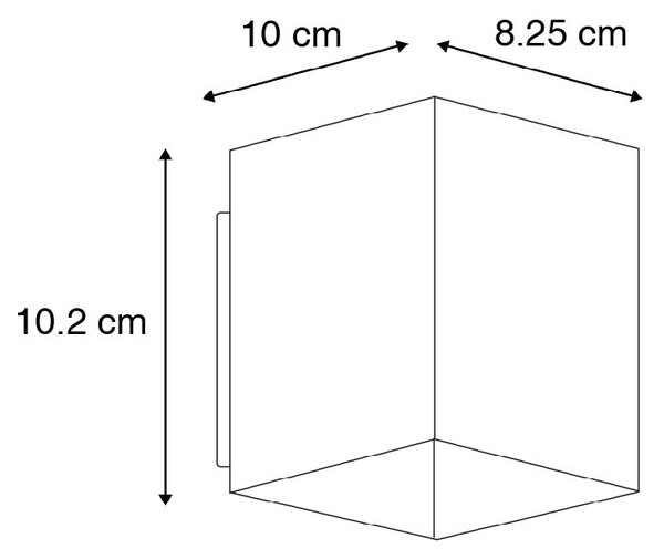 Sada 2 designových nástěnných lamp černých a zlatých čtvercových - Sola