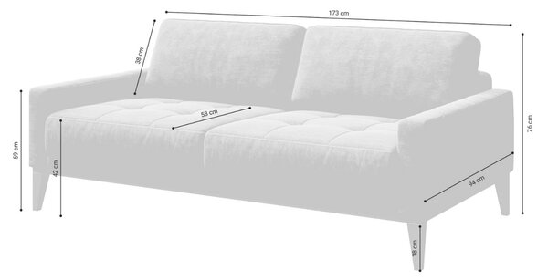 Tmavě šedá dvoumístná sametová pohovka MESONICA Musso Tufted 173 cm