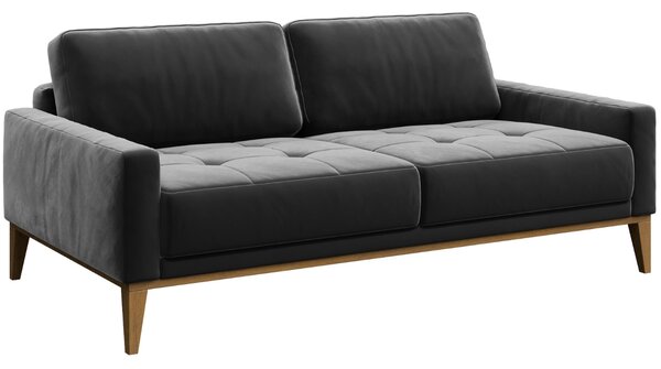 Tmavě šedá dvoumístná sametová pohovka MESONICA Musso Tufted 173 cm
