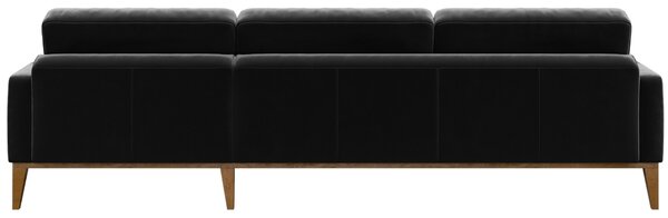 Tmavě šedá sametová rohová pohovka MESONICA Musso Tufted, pravá, 248 cm