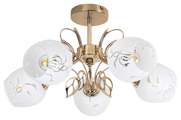 Rabalux 5099 přisazené stropní svítidlo Fauna 5x40W | E27 - zlatá, bílá