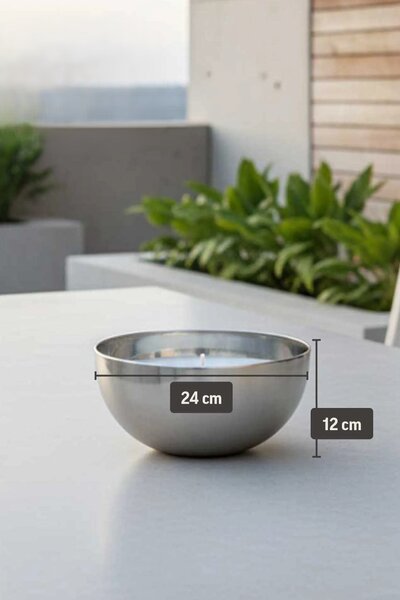 Venkovní svíčka SOPLAR, nerez, průměr 24 cm, stříbrný