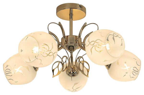 Rabalux 5099 přisazené stropní svítidlo Fauna 5x40W | E27 - zlatá, bílá