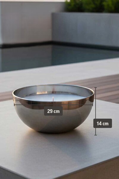Venkovní svíčka SOPLAR, nerez, průměr 29 cm, stříbrný