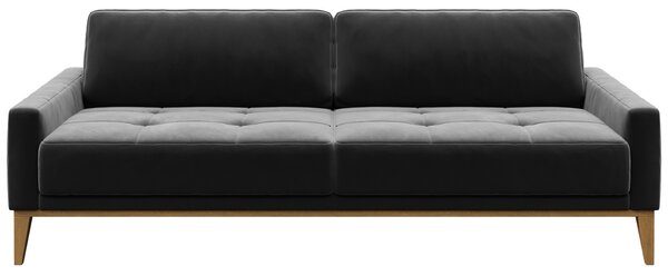 Tmavě šedá trojmístná sametová pohovka MESONICA Musso Tufted 211 cm