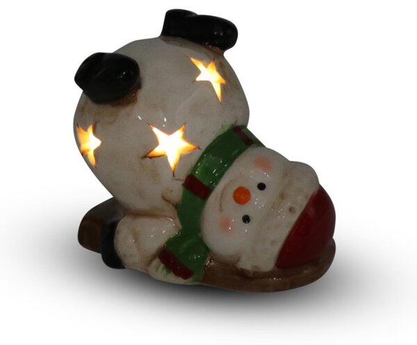 LED svícen Malý sněhulák 6 cm