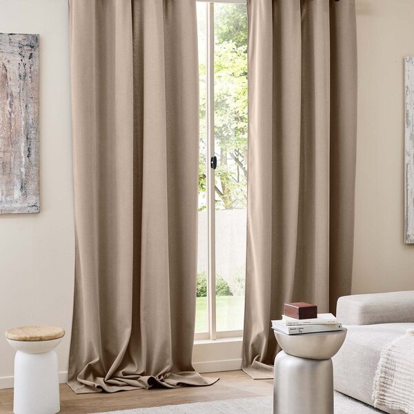 Hnědý manšestrový termo závěs 140x260 cm Madison – douceur d'intérieur