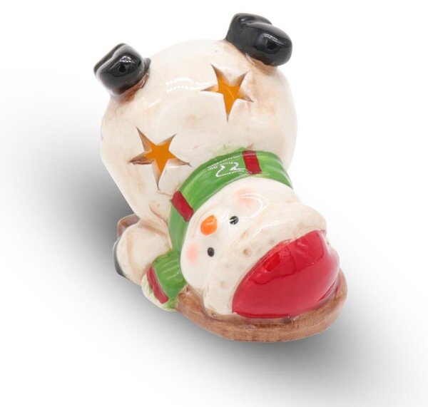LED svícen Malý sněhulák 6 cm