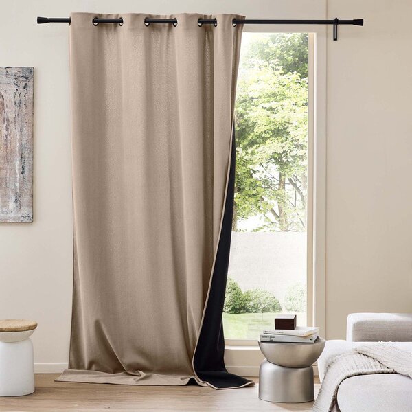 Hnědý manšestrový termo závěs 140x260 cm Madison – douceur d'intérieur