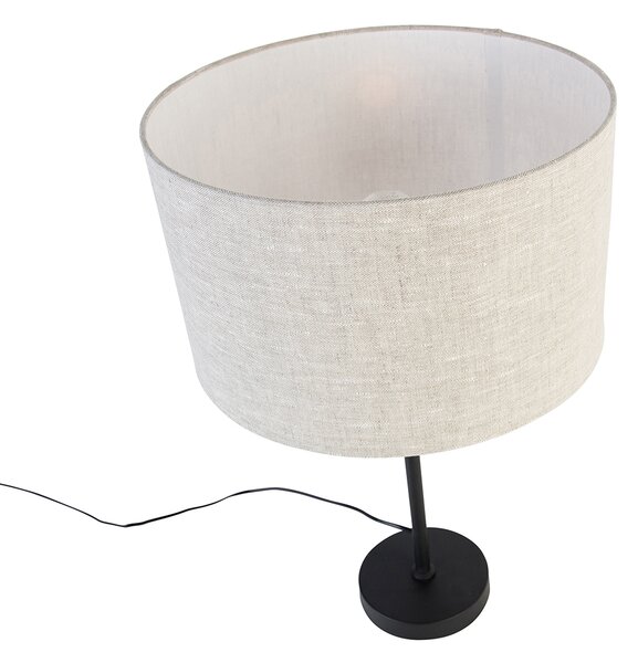 Stolní lampa černá nastavitelná se světle šedým stínítkem 35 cm - Parte