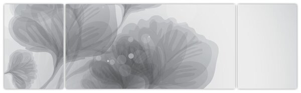 Obraz květin v šedých odstínech (170x50 cm)