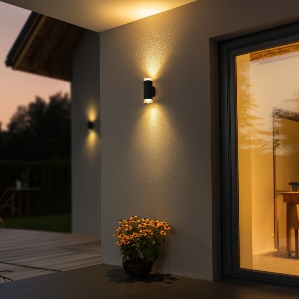 Brilagi - Venkovní nástěnné svítidlo MATERA 2xGU10/30W/230V antracit IP54