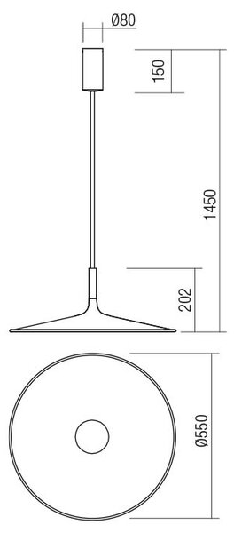 Redo Závěsné LED svítidlo Kai, ø55 cm Barva: Kaštanová
