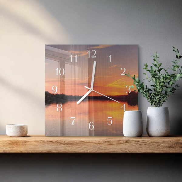 Skleněné hodiny Západ slunce zskb-30x30-00083404