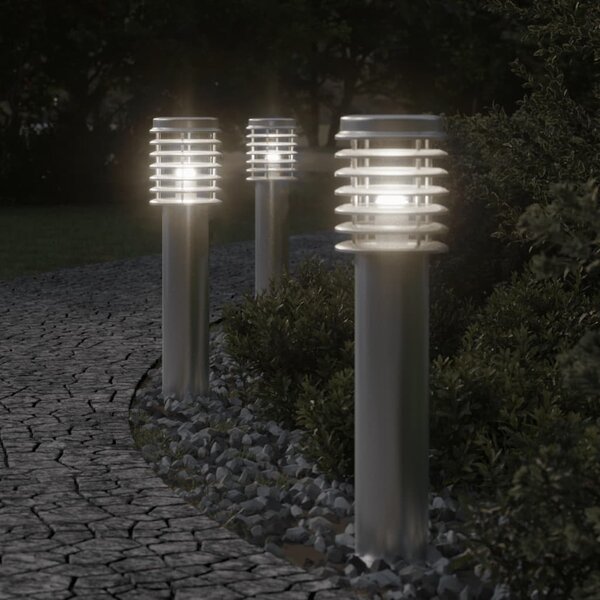 Venkovní stojací lampy 3 ks stříbrné 60 cm nerezová ocel